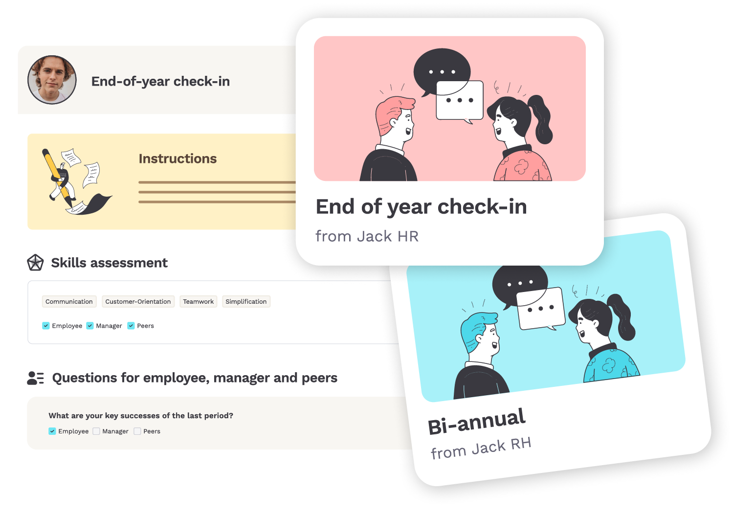 Templates for check-ins