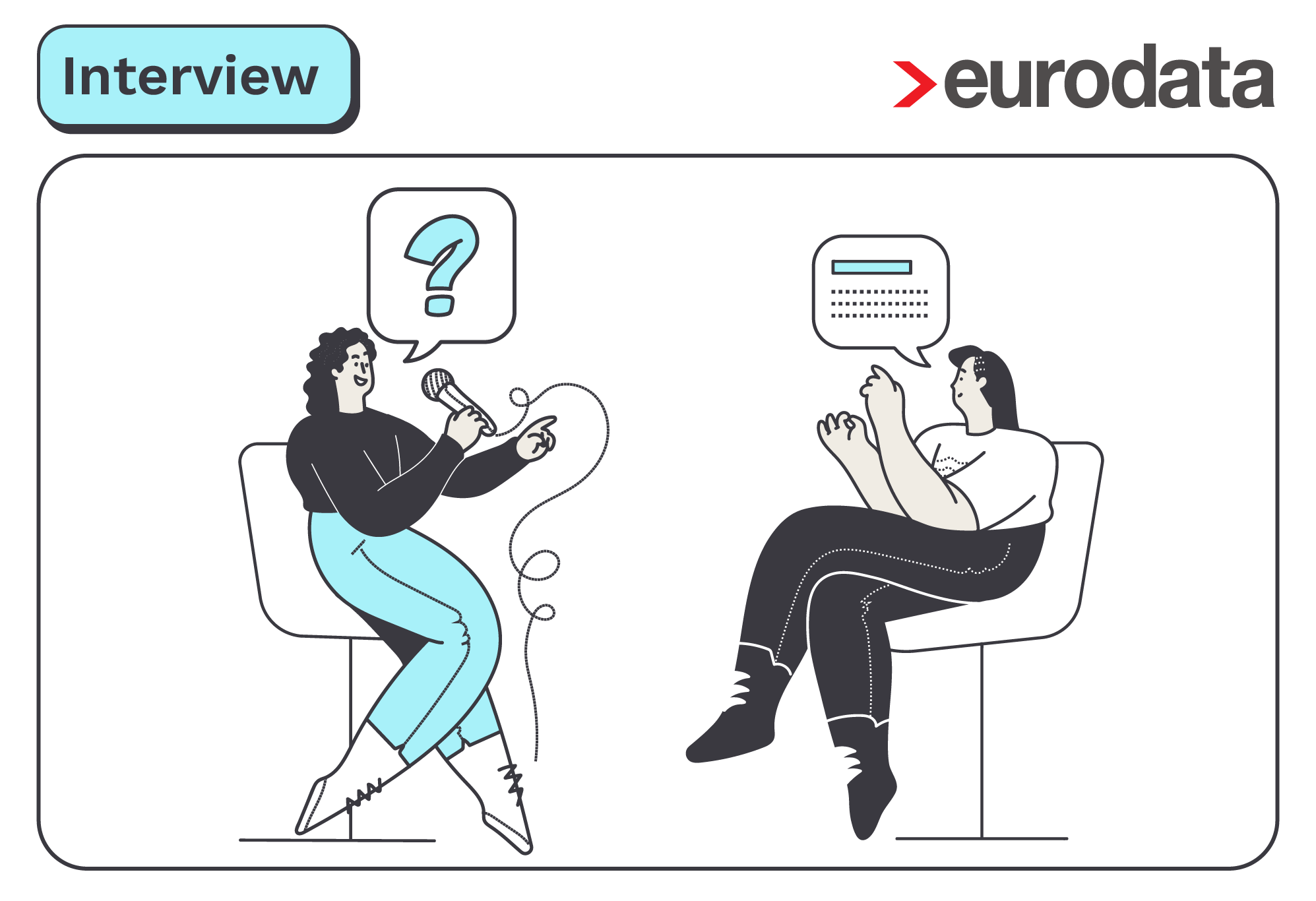 An illustration of two people conducting an interview